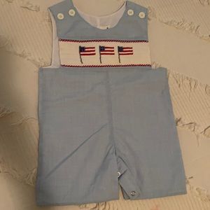 Boys July 4th smocked Jon Jon 9 Months